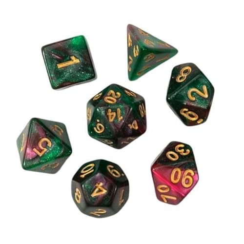 F Fityle 2X 7 Teiliges Polyedrisches Acryl Würfel Set, Mehrseitige Würfel, Bar Spielzeug, D4 D8 D10 D12 D20 für, RPG Rollenspiele, Kartenspiele, Brettspiel von F Fityle