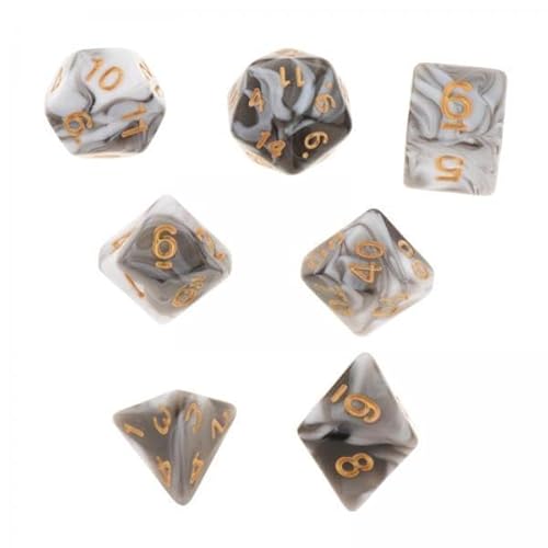 F Fityle 2X 7X Polyedrische Würfel Party Favors Gold Zahlen Brettspiele Casino Zubehör D8 D10 D12 D20 RPG Würfel Rollenspiel Würfel für RPG von F Fityle