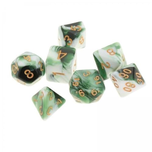 F Fityle 2X 7X Polyedrische Würfel Party Favors Gold Zahlen Brettspiele Casino Zubehör D8 D10 D12 D20 RPG Würfel Rollenspiel Würfel für RPG von F Fityle