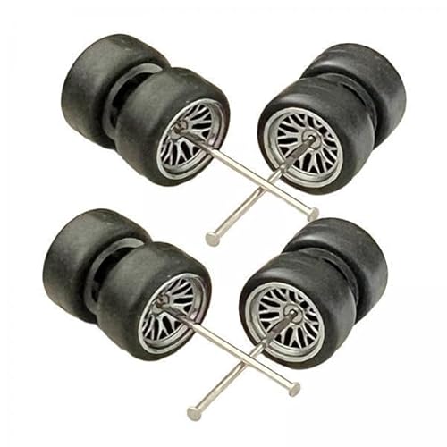 F Fityle 2X 8Pcs 1: 64 Simulation Modell Auto Räder Reifen mit Miniatur Roll Welle Spielzeug für Kinder von F Fityle