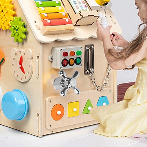 F Fityle 2X Activity Sensory Board Developmental Toy Basic Skills Games Parts Fine Motor Skill Children Busy Board for Party Favors Home Boys von F Fityle