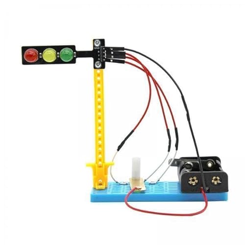 F Fityle 2X DIY Experiment Assembly Model Spielzeug Ampel, Lernspielzeug Handarbeit, Handgefertigtes Puzzle Zusammengebautes Ampelspielzeug von F Fityle