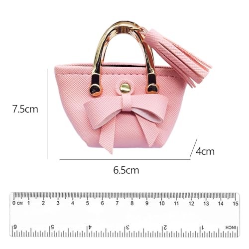 F Fityle 2X Handtasche für Puppen Im Maßstab 1:6, Puppenkleid, Miniaturszene, Dekoration, Miniatur Einkaufstasche mit Fliege für 12 Zoll Puppen, BJD Kleidung von F Fityle