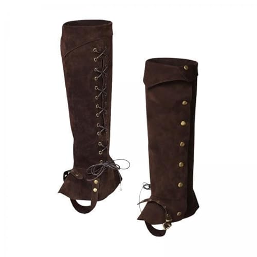 F Fityle 2X Mittelalterliche Gamaschen, Piraten Stiefelüberzüge, Wildleder, Bequem, Steampunk Piraten Stiefelüberzüge, Schuhüberzug, Stiefelüberzüge für Cospla von F Fityle