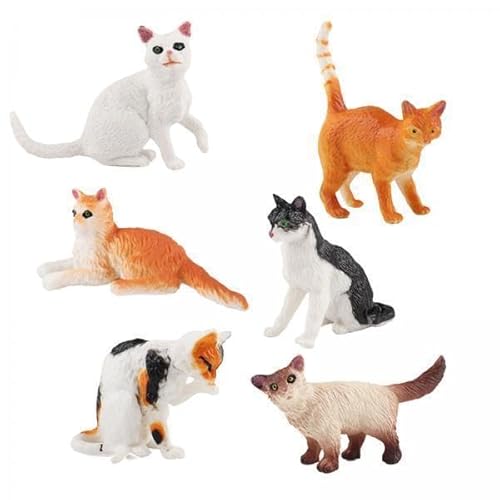 F Fityle 2X Simulation Katze Spielzeug Tier Modell Sammlerstücke Desktop Dekor Ornament Figur für Wohnzimmer Bücherregal Hof Erwachsene Kinder von F Fityle