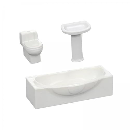 F Fityle 2X Waschbecken Badewanne Spielzeug Haus Toilette Modell Puppenhaus Mini Badezimmer Modell Puppenhaus Miniatur Spielzeug, von F Fityle