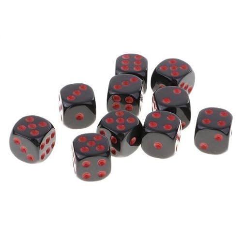 F Fityle 2x10 Stück D6 Würfel Set für Dungeons Und Dragons RPG Brettspiel Rot Schwarz, 3 Stk. von F Fityle