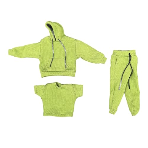 F Fityle 3 Stück 1:12 Sweatshirt, Hose, T-Shirt, Puppenkostüm, handgefertigte Kleidung, Miniatur-Kleidung fürfür 6" Figuren, Accessoire von F Fityle