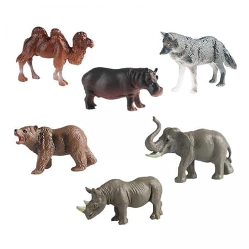 F Fityle 3 X 6 Teilige Tierfiguren, Wildtier Tierstatue für Kinder, Tischdekoration, Partygeschenke Ab 3 Jahren, Jungen Und Mädchen, Tierfiguren von F Fityle