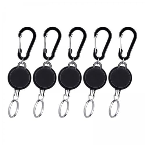 F Fityle 3X 5pcs Versenkbare Hauptpunkt, Keybund, Anti Rost Abzeichen Reel mit Karabiner Gürtel Clip Und Hauptpunkt, Key für ID KarteikarteniKarteikarten von F Fityle