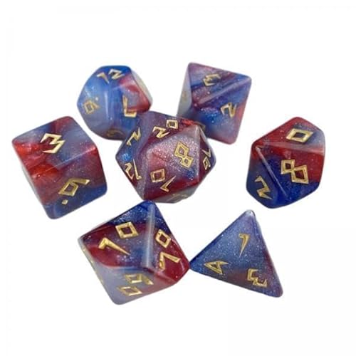 F Fityle 3X 7 Stück Polyedrische Würfel, Mehrseitige Spielwürfel D20 D12 D10 D8 D6 D4 Partygeschenke Spielwürfel Set Würfelset für Bar KTV Brettspiel Tischspie von F Fityle