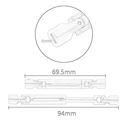 F Fityle 4X 2 Stück 1:12 RC Auto Antriebswellen Antriebswellen Stahl Upgrade für MN82 MN78 LC79 1/12 Maßstab RC Modell Autoteil DIY Modifikation von F Fityle