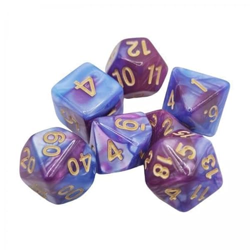 F Fityle 4X 7X Bunte Polyedrische Würfel Set Sammlung Brettspiel Requisiten D4 D20 Unterhaltungsspielzeug Acryl für Familientreffen Cafe Matheunterricht RPG, von F Fityle