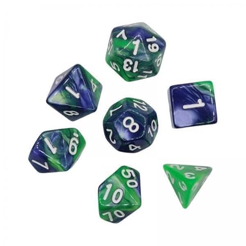 F Fityle 4X 7X Bunte Polyedrische Würfel Set Sammlung Brettspiel Requisiten D4 D20 Unterhaltungsspielzeug Acryl für Familientreffen Cafe Matheunterricht RPG, von F Fityle