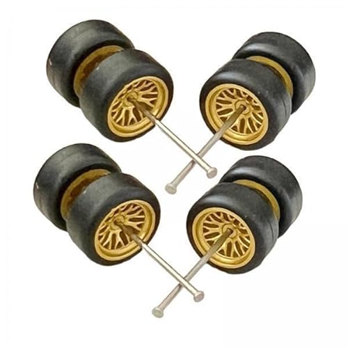 F Fityle 4X 8Pcs 1/64 Skala Modifizierte Reifen mit Miniatur Rolle Welle Spielzeug Simulation Modell Auto Räder Reifen für Auto Modelle Erwachsene Jungen ACCS von F Fityle