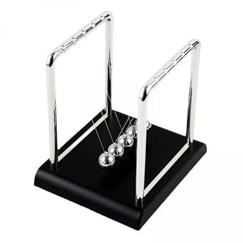 F Fityle 4X Cradle Balance Stahlkugeln Wissenschaft Physik Gadget mit Holzständer Kinder Lernspielzeug für Schreibtisch Büro Home Decor, S von F Fityle