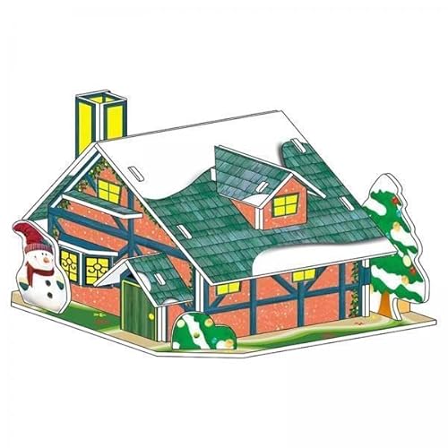 F Fityle 4X DIY Weihnachtshäuser Dekor Partybevorzugung Aktivitäten DIY Basteln Kinder 3D Puzzle Weihnachtsbastelhäuser Kits für Geschenke Jungen Erwachsene von F Fityle