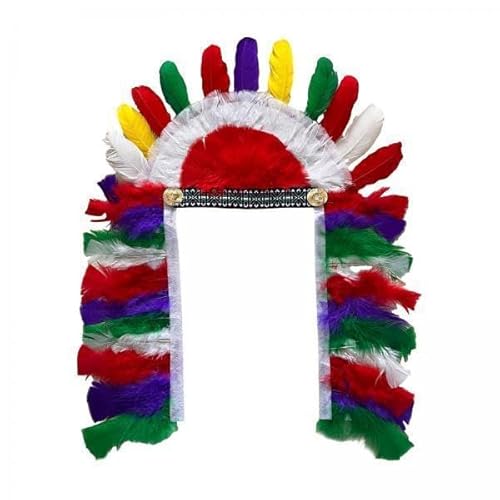 F Fityle 4X Feder Kopfschmuck Stirnband für Erwachsene Kinder Kopf Zubehör Häuptling Indianer Kopfschmuck Kopfbedeckung für Cosplay Maskerade von F Fityle