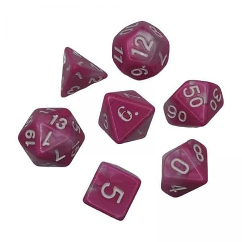 F Fityle 5X 7X Bunte Polyedrische Würfel Set Sammlung Brettspiel Requisiten D4 D20 Unterhaltungsspielzeug Acryl für Familientreffen Cafe Matheunterricht RPG, von F Fityle