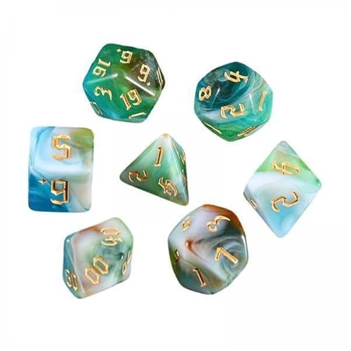 F Fityle 5X D4 D20 Acrylwürfel Brettspiel, Polyedrisches Würfelset, Mehrseitige Würfel, Rollenspiele, Unterhaltungsspielzeug, 7 Stück von F Fityle