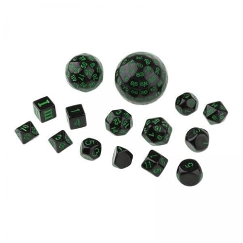 F Fityle 5X Polyhedral Würfel 15 RPG Set RPG Tabletop Spiele Würfel D60 D30 D24 D20 D16 D12 D10 D8 D7 D5 D4 für Rolle Spielen Tabelle Spiele von F Fityle