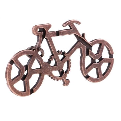 F Fityle 5xBicycle Schloss Metall Puzzle Gehirn Teaser Geist Spiel Spielzeug Stahl IQ Test Magie, Kupfer, 4 Stück von F Fityle