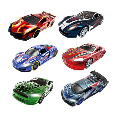 F Fityle 6 Stück Legierungs-Spielzeugautos im Maßstab 1:64, Rennwagen, Partygeschenke, Metalldruckguss-Automodell, Kinderspielzeugauto für Babys, Kinder, B von F Fityle