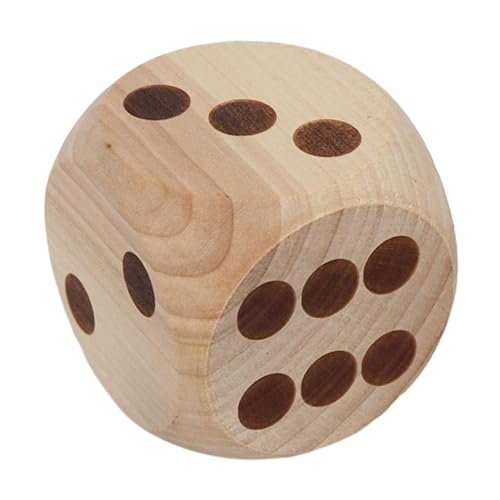 F Fityle 6-seitige Würfel aus Holz mit runden Ecken, Unterhaltungsspielzeug, 6 cm Punkt, D6-Würfel, gestanzt, Punktwürfel zum Unterrichten von von F Fityle