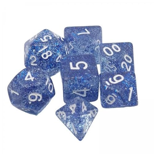 F Fityle 6X 7 Teilige Polyedrische Würfel RPG Spielwürfel Lightwheigt Große Anzahl für Mathe Unterrichtsspiel Unterhaltung Party Favors Collection Tabletop Gam von F Fityle