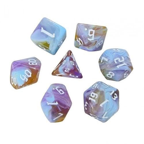 F Fityle 6X D4 D20 Acrylwürfel Brettspiel, Polyedrisches Würfelset, Mehrseitige Würfel, Rollenspiele, Unterhaltungsspielzeug, 7 Stück von F Fityle