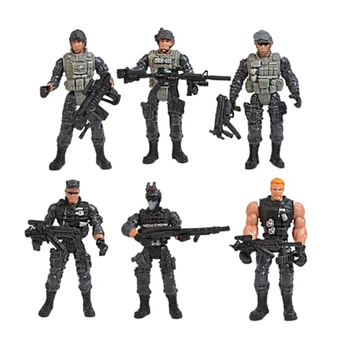 F Fityle 6X Verschiedene Figuren Spielsets Spielzeug Armee Männer Set Körper Einstellbar Realistische Ranger Action Figuren für Jungen Party Dekoration von F Fityle