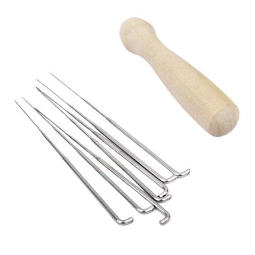 F Fityle 6xSet 7 Stücke Filzen mit Holz Griff Wolle Filz Werkzeug Filzen Starter Kit, 4 Stück von F Fityle