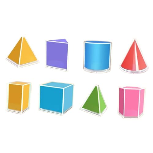 F Fityle 8-teiliges faltbares geometrisches Formenset, geometrische Körper, Lernspielzeug, Schulbedarf für den Kindergarten F Fityle 8-teiliges faltbares geometrisches Formenset, geometrische Körper, Lernspielzeug, Schulbedarf für den Kindergarten von F Fityle