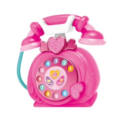 F Fityle Altmodisches Telefon, Simulationstelefon, Baby-Musikspielzeug, schnurgebundenes Retro-Festnetztelefon für Kinder, Baby-Geschenk, Rose von F Fityle