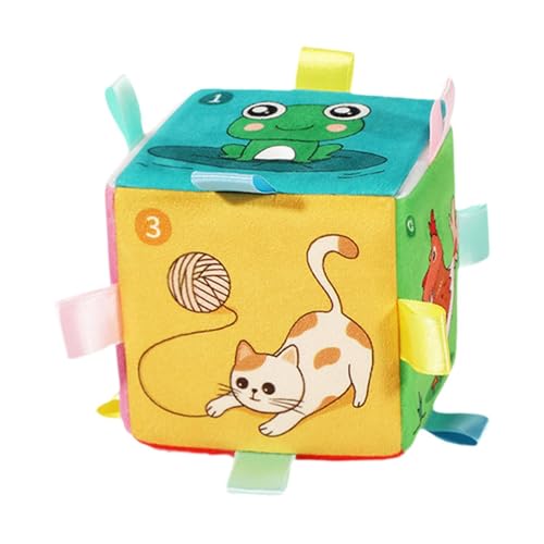 F Fityle Baby Busy Cube Aktivitätswürfel Lernspielzeug Reisespielzeug, Sensory Busy Cube Sensorisches Spielzeug für Vorschulkinder im Innenbereich, Auto, Tier von F Fityle