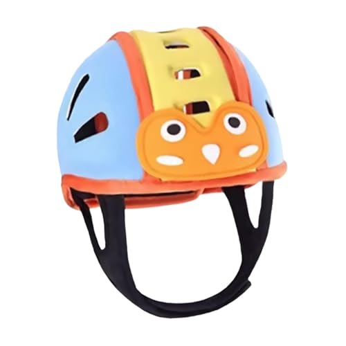 F Fityle Baby-Helm-Mütze, atmungsaktiv, kollisionssicher, sturzsicher, bequem, leicht, für Kleinkinder, Jungen und Mädchen, Blau Gelb von F Fityle