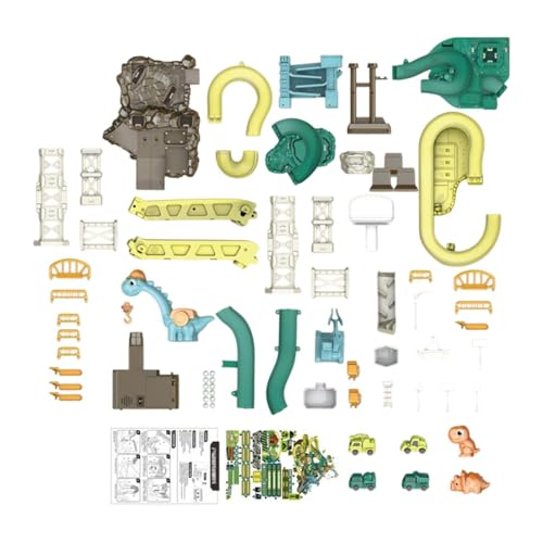 F Fityle Baufahrzeug-Spielzeug, Rennwagen-Strecke, BAU-Spielset, elektrisches Spielzeug-Set, technisches Fahrzeug-Spielset für Kleinkinder, Geschenke, Dinosaurier von F Fityle