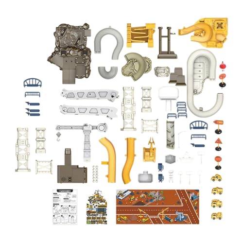 F Fityle Baufahrzeug-Spielzeug, Rennwagen-Strecke, BAU-Spielset, elektrisches Spielzeug-Set, technisches Fahrzeug-Spielset für Kleinkinder, Geschenke, Projekt von F Fityle