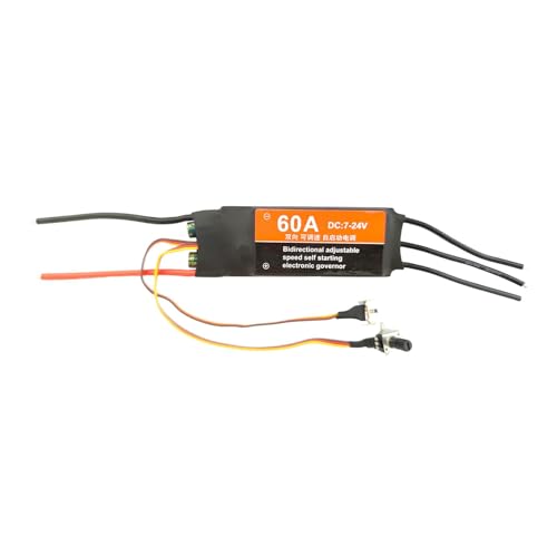 F Fityle Bürstenloser ESC RC-Bürstenloser Motor, ACCS-Ersatz-Upgrade-Teil, einstellbare Geschwindigkeit, bürstenloser Motortreiber-ESC-Satz für RC-Auto, 60A von F Fityle