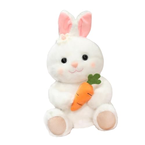 F Fityle Bunny Plüsch mit Karotten Kaninchenpuppe, schöner, weicher, Cartoon Bunny Stofftier für Party bevorzugt Raumdekoration Körbe Füllstoff, Weiß von F Fityle