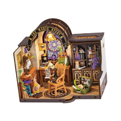 F Fityle DIY Miniatur Puppenhaus Bausatz Aus Holz, 3D Puzzle, Puppenhaus, Kreativer Miniaturmöbelbausatz, Modellbausätze für Freunde, Buchhaus von F Fityle