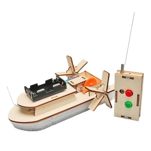 F Fityle Holz Pädagogisches Spielzeug RC Boot, DIY Holz Wissenschaft Experiment Kits, Kinder DIY Wireless RC Modell Wissenschaftliches Experiment Kit, 3D Puzzle STEM Project für Teenager Studenten von F Fityle