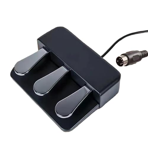 F Fityle Dreifachpedal für elektronisches Keyboard-Pedal, funktionales E-Piano-Pedal, Piano-Fußpedal für MIDI-elektronische Keyboards, Piano, Schwarz von F Fityle