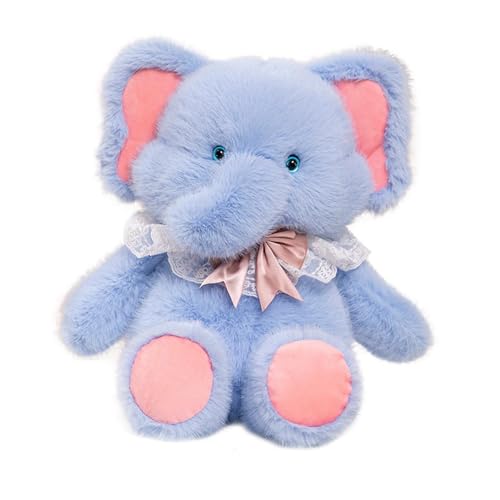 F Fityle Elefant Plüschtier, Kuscheltier, Raumdekor, Stofftier für Schlafzimmer, Wohnzimmer, Blaues Lätzchen von F Fityle