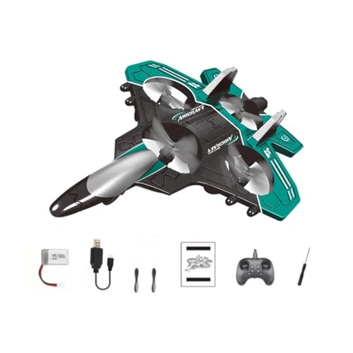 F Fityle Ferngesteuertes Flugzeug aus Schaumstoff, beleuchtetes dekoratives Kampfflugzeug, ferngesteuertes Flugzeug für Kinder im Park und im Hinterhof, ab 3, GrÜn F Fityle Ferngesteuertes Flugzeug aus Schaumstoff, beleuchtetes dekoratives Kampfflugzeug, ferngesteuertes Flugzeug für Kinder im Park und im Hinterhof, ab 3, GrÜn von F Fityle