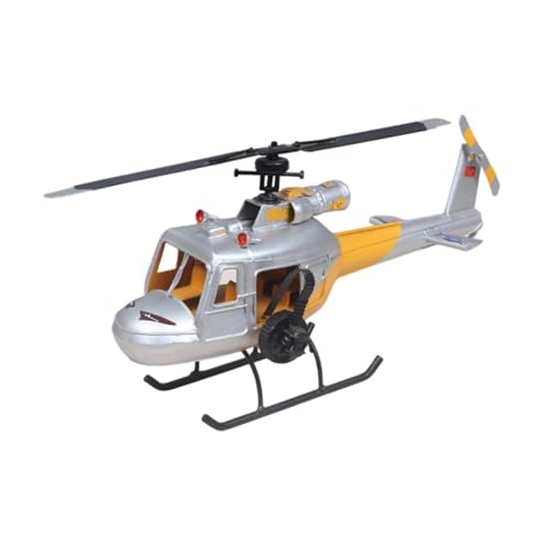 F Fityle Flugzeug-Dekor, Hubschrauber-Display, Geschenk, Miniatur-Spielzeug-Hubschrauber-Modell, Handwerk, Flugzeug-Dekoration für Wohnzimmer, Gelb von F Fityle