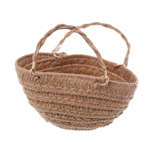 F Fityle Handgewebte Tasche für Puppenhaus im Maßstab 1:12, Miniatur-Gewebter Korb, Mikro-Landschaftsdekoration, handgefertigtes Accessoire, Puppenhausmöbel, Khaki F Fityle Handgewebte Tasche für Puppenhaus im Maßstab 1:12, Miniatur-Gewebter Korb, Mikro-Landschaftsdekoration, handgefertigtes Accessoire, Puppenhausmöbel, Khaki von F Fityle