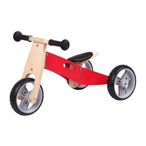 F Fityle Holz-Fahrrad für Kleinkinder, erstes Fahrrad, Feinmotorik-Fähigkeiten, Lauflernspielzeug, Laufrad, Spielzeug für Kleinkinder, Kinder, Baby-Geschenk, ROT von F Fityle