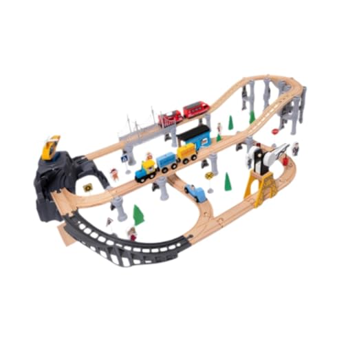 F Fityle Holzeisenbahnschienen-Set, Spielzeug-Eisenbahn-Set, Vorschul-Lernspielzeug, Kinderspielzeug, Konstruktionsspielzeug für den Kindergarten von F Fityle