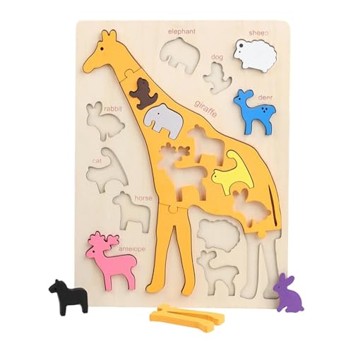 F Fityle Holzpuzzles, Lernspielzeug, Hand-Auge-Koordination, Geburtstags- und Feiertagsgeschenk, passendes Brett, Lernspielzeug, Alter 3+, Jungen und Mädchen, Giraffe F Fityle Holzpuzzles, Lernspielzeug, Hand-Auge-Koordination, Geburtstags- und Feiertagsgeschenk, passendes Brett, Lernspielzeug, Alter 3+, Jungen und Mädchen, Giraffe von F Fityle